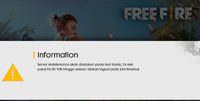 Free fire maintenancenya lama ni