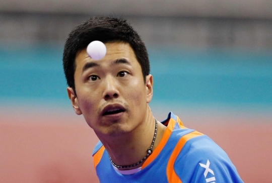 Ketika wajah atlet tenis meja nyaris "dihantam" pingpong
