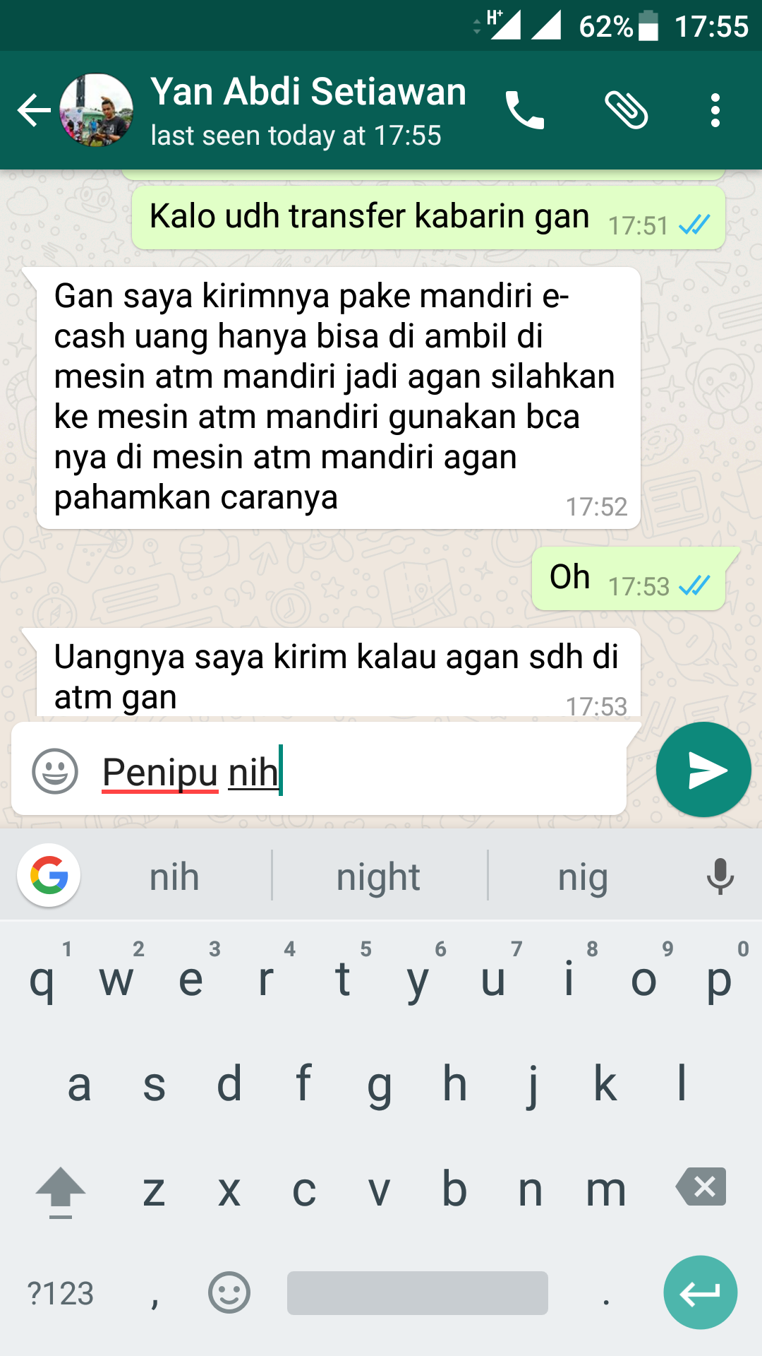 PENIPU NGAKU SEBAGAI YAN ABDI SETIAWAN..+62 821-1001-4351