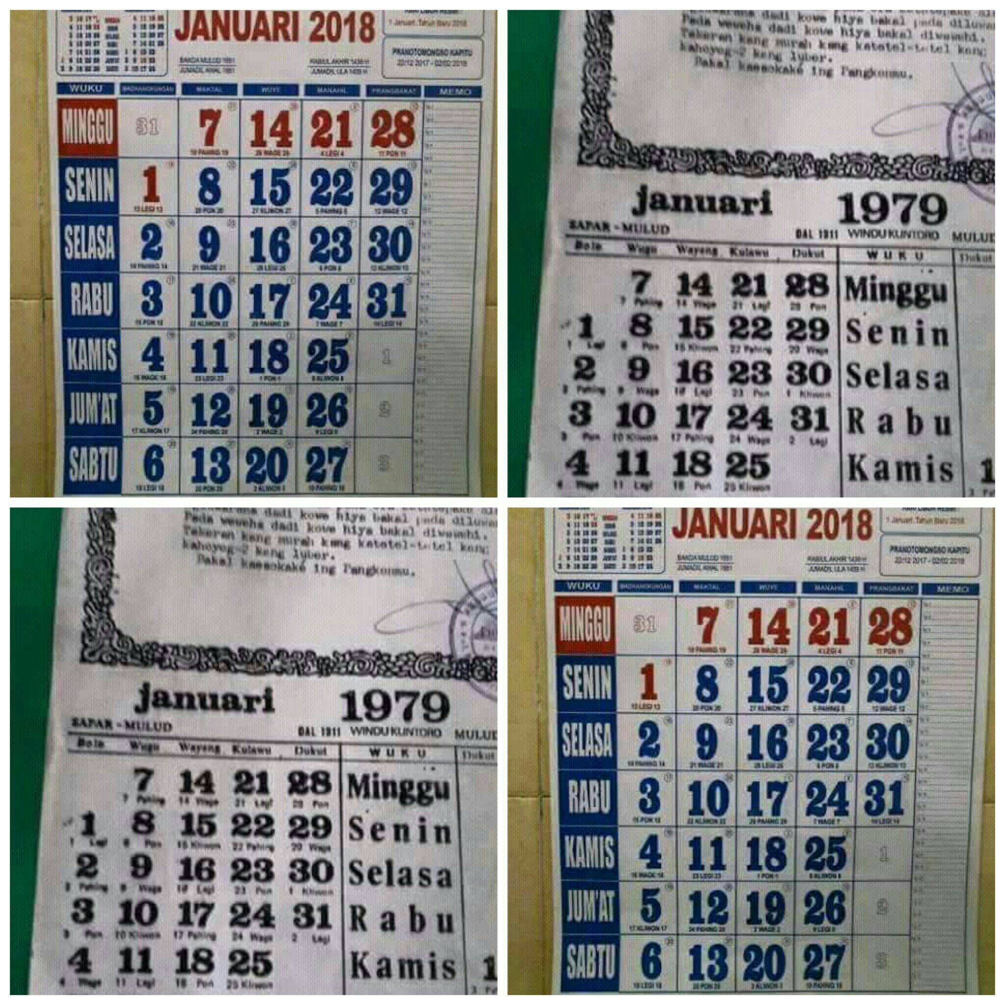 Heboh Kalender 2018 Sama Dengan Tahun 1979, Ternyata Ini ..

