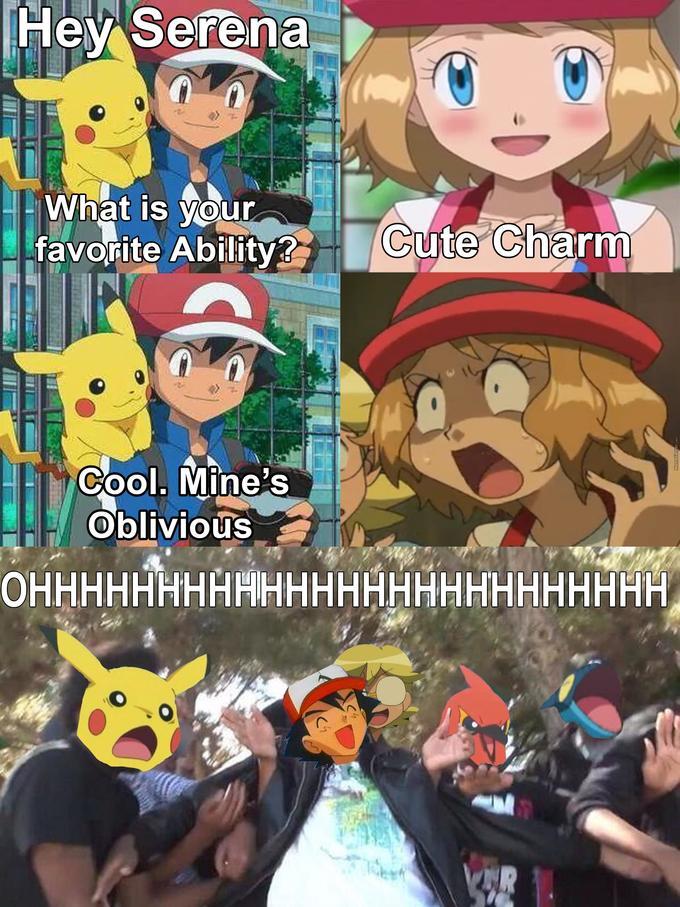 Ash uses "Roasting" on Serena, It's super effective!