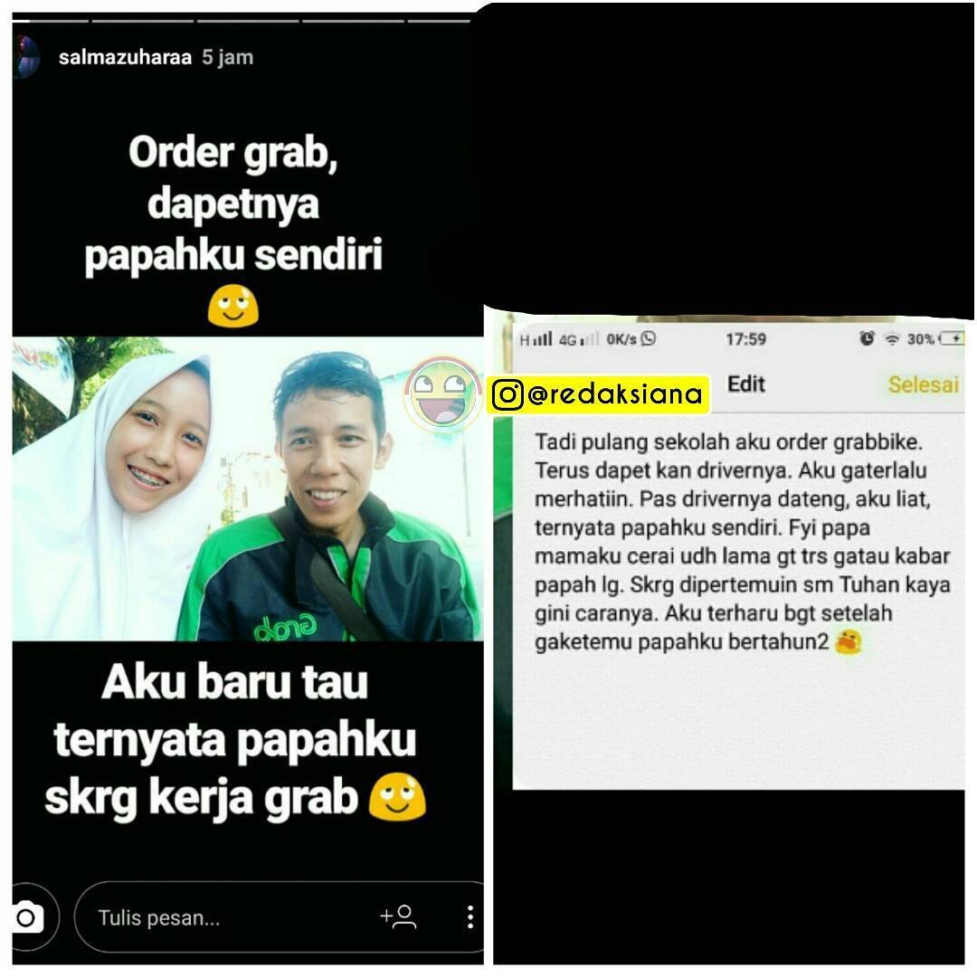 Kisah haru anak yang dipertemukan dengan ayahnya sendiri ketika memesan ojek online