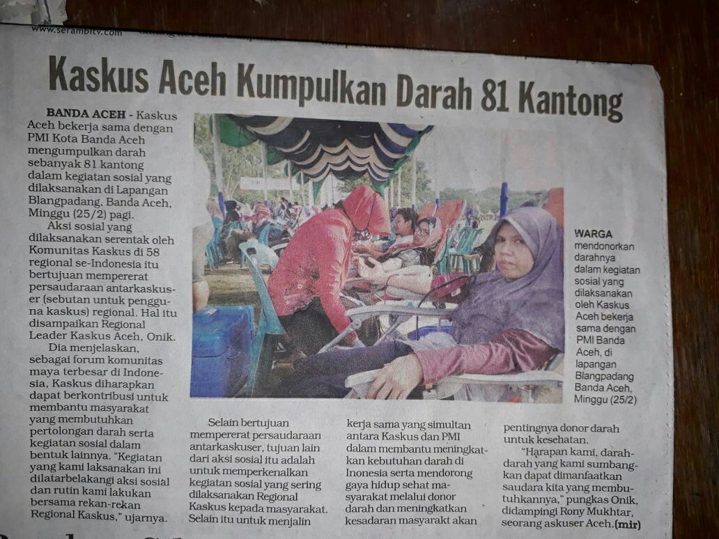 Koran Serambi News Indonesia #kaskuspeduli #regionalaceh
