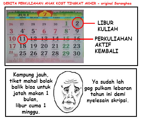 Lebaran Enggak Mudik - Lebaran Anak Kuliah Tingkat Akhir.