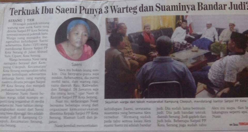 Ibu pemilik warteg yg di razia... ternyata oh ternyata