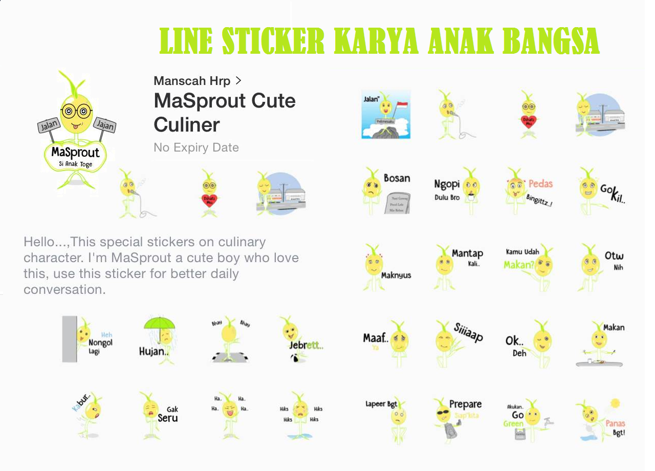 Si Anak Toge (MaSprout) Stamp Sticker Line