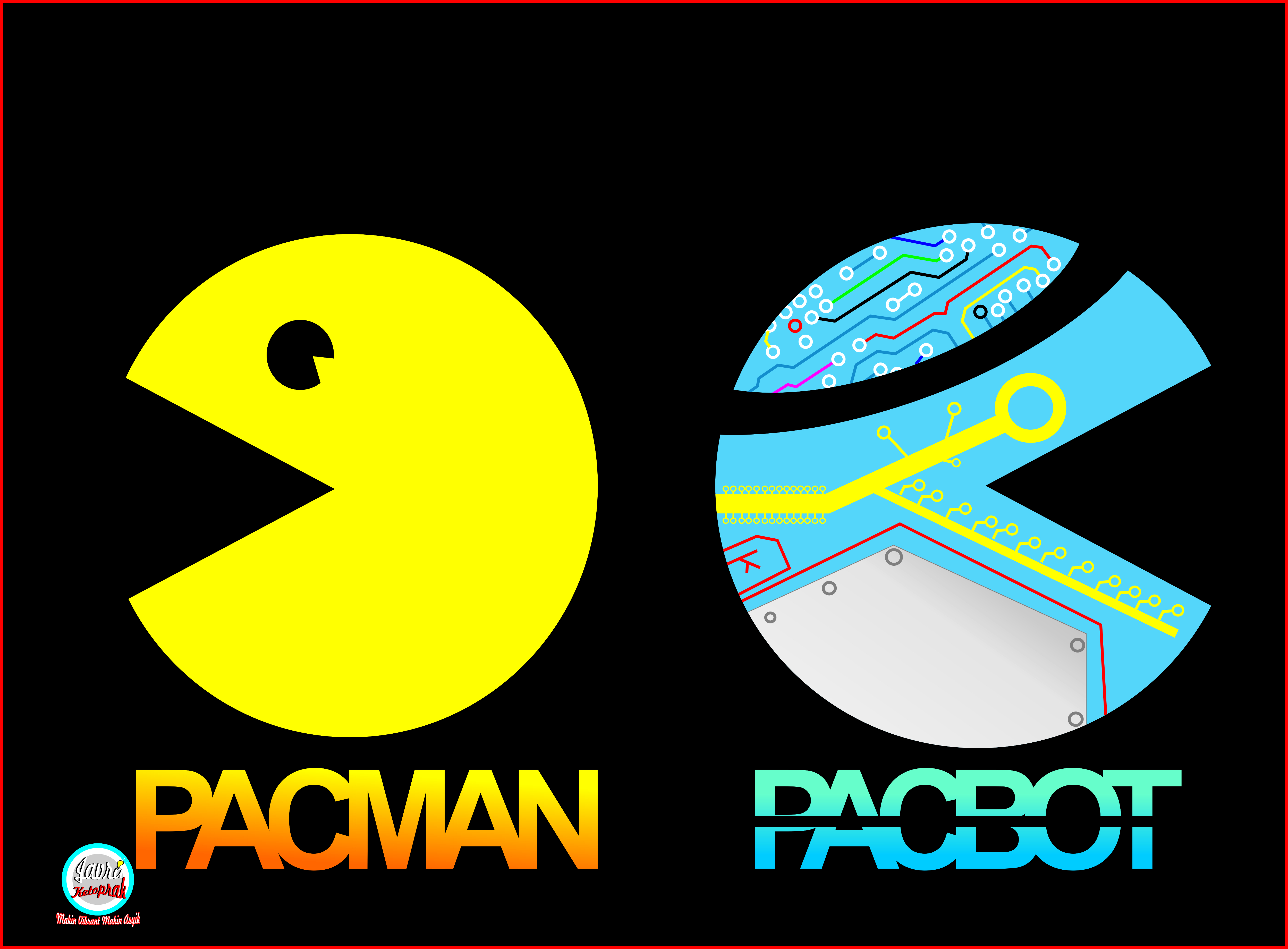 Pacbot(pacman robot) kemabaran pacman kayaknnya 