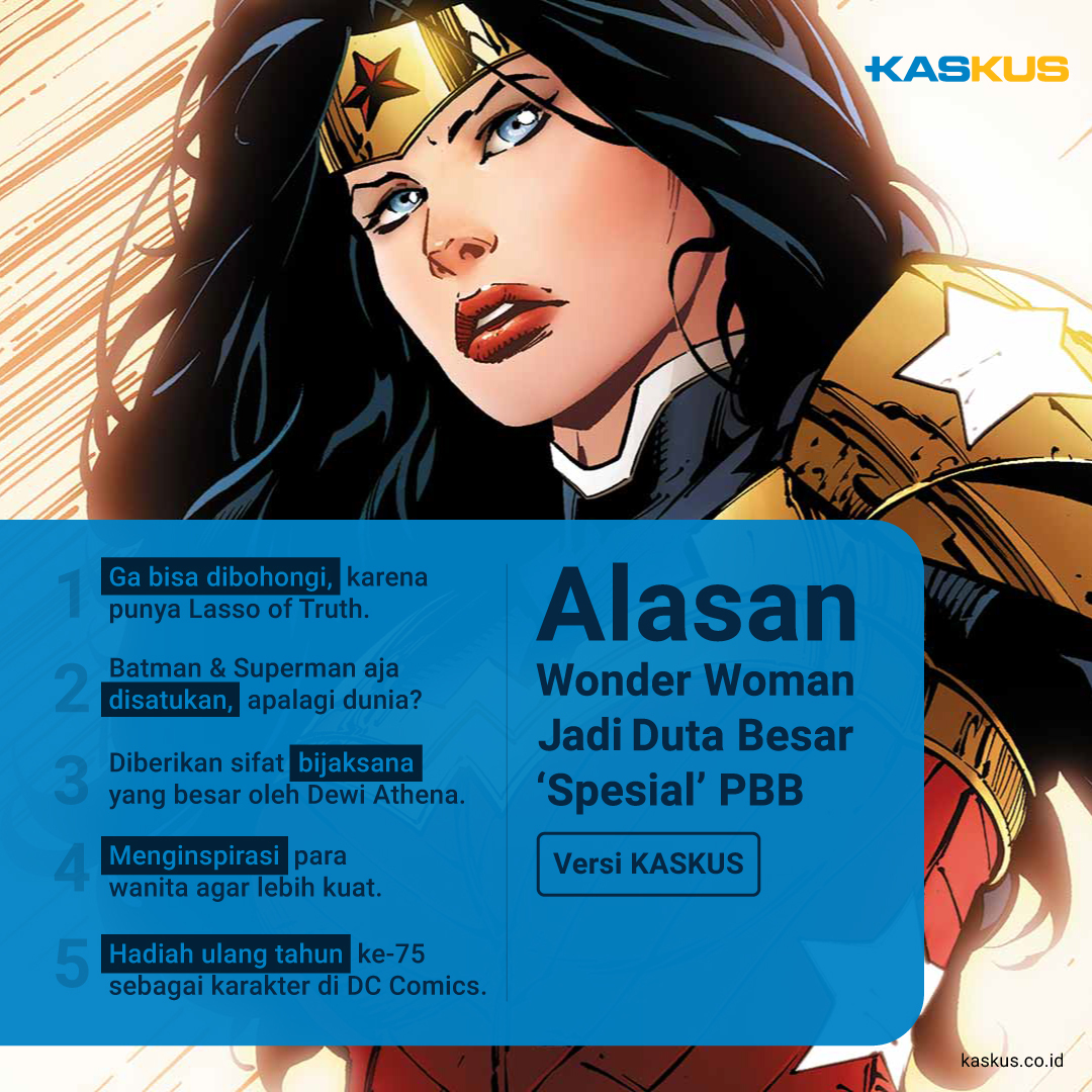 Alasan Wonder Woman Jadi Duta Besar 'Spesial' PBB Versi KASKUS