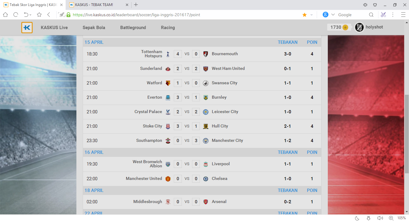 Kasquiz Tebak Tim Liga Inggris