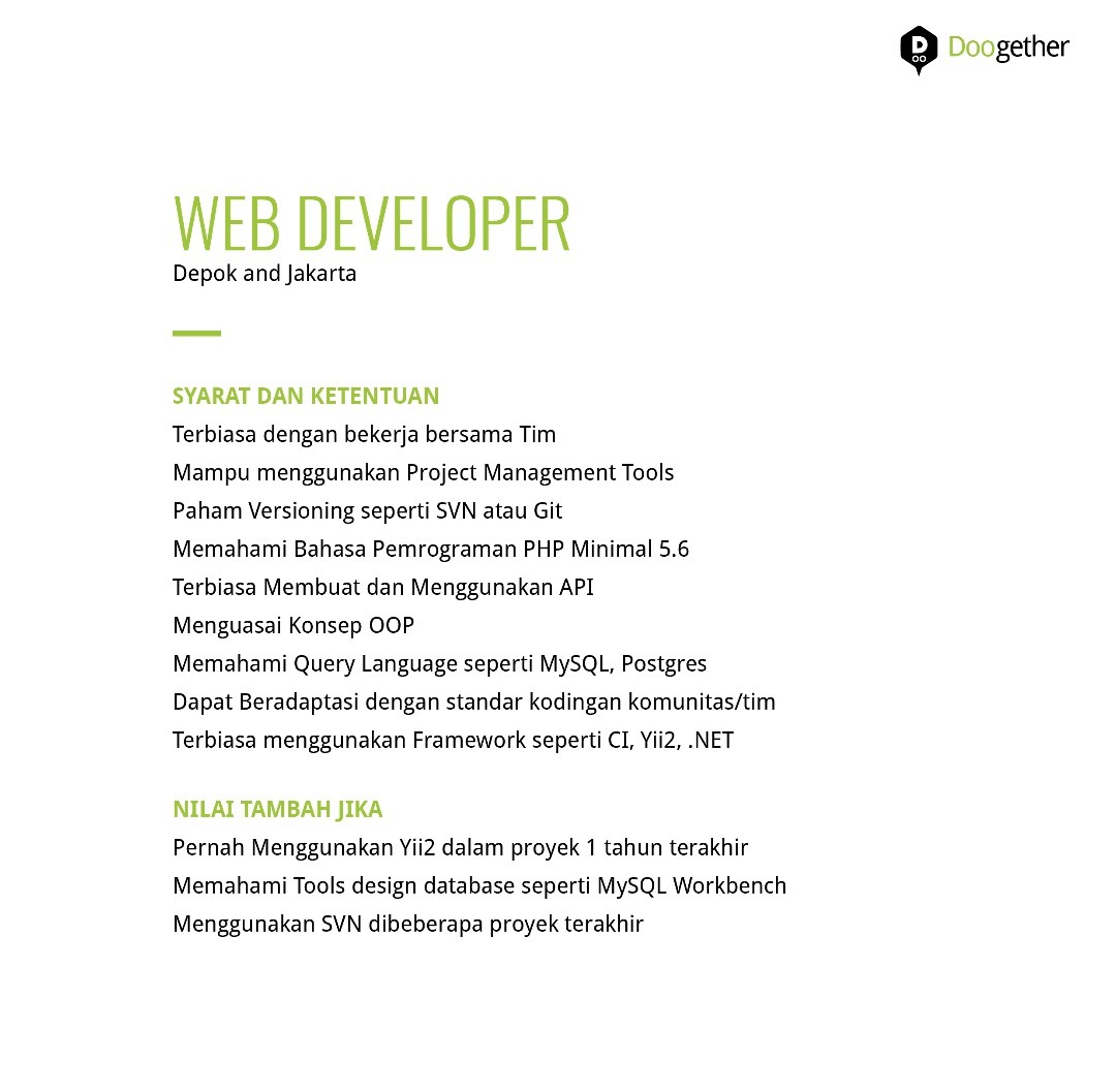 DOOgether Indonesia - Web Developer
