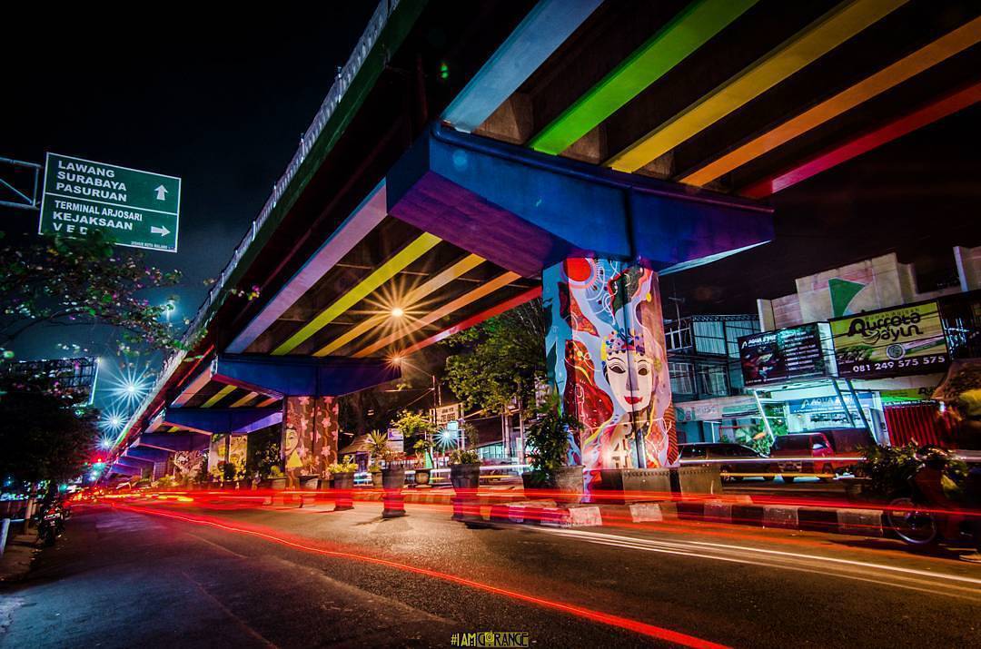 A nightshot of The All New Fly over Arjosari. Seems more colorful in the night