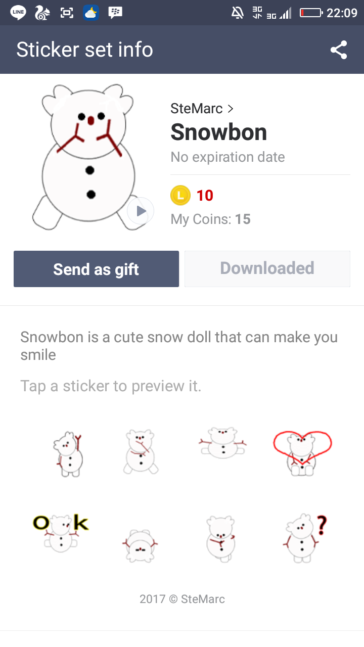 New Line Sticker Snowbon KASKUS