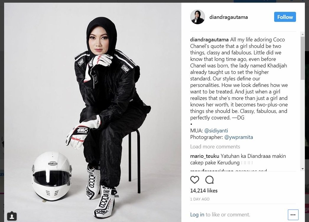 Diandra Pembalap Nasional Putuskan Berjilbab. Cantik Gan?