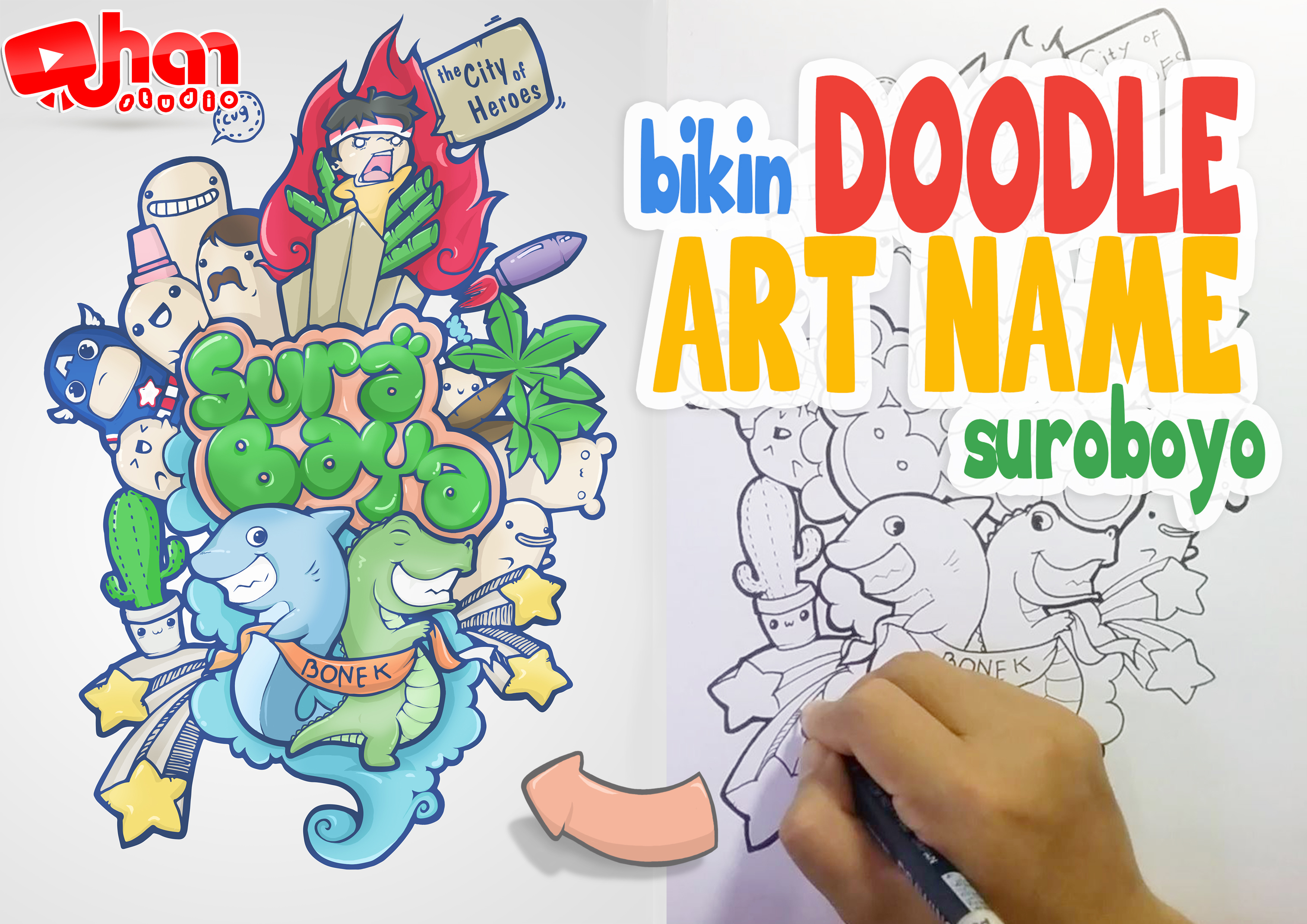 Cara Menggambar Doodle Art Name Tulisan Surabaya KASKUS