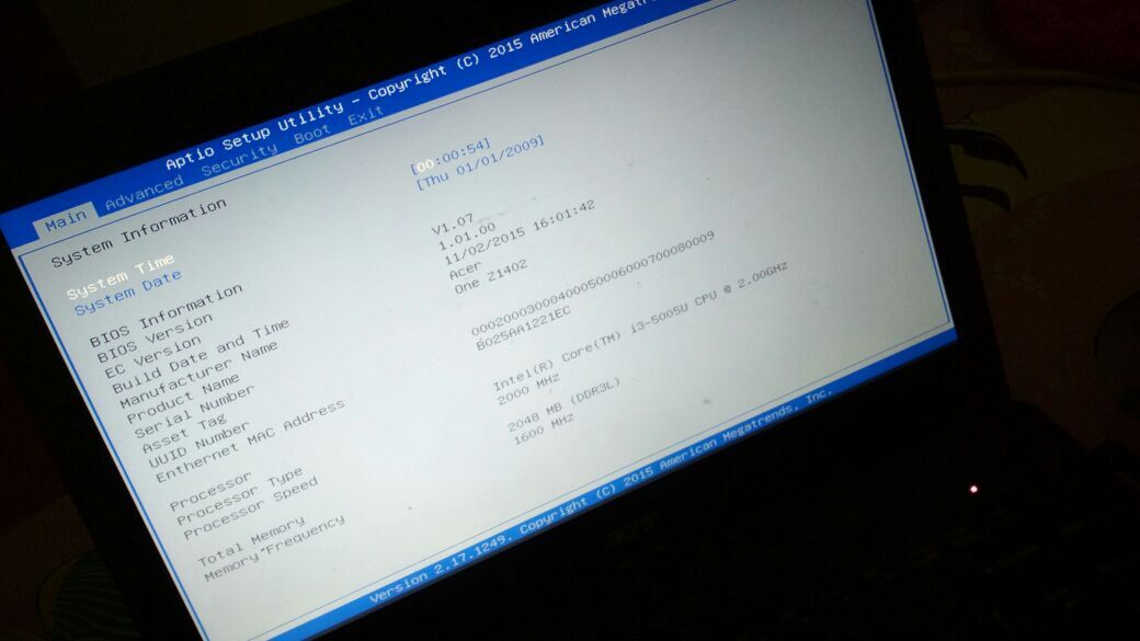 [bantuan] gimana gan cara keluar aptio setup utiliy 2015 laptop acer