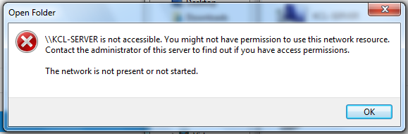 The network is not present or not started