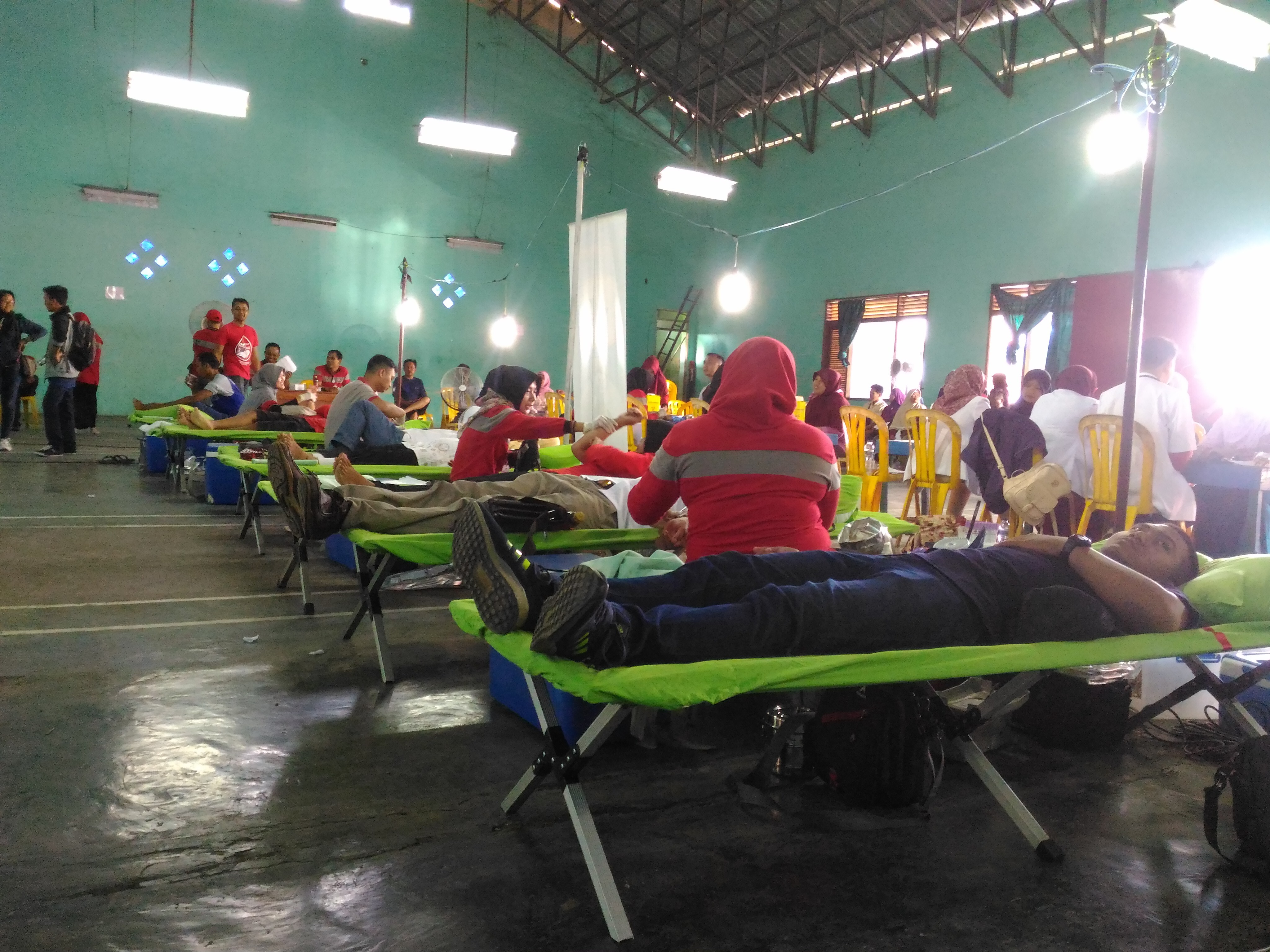 Sedang melakukan donor darah gan