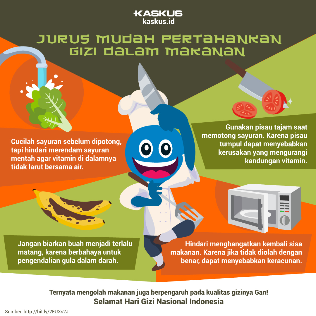 Jurus Mudah Pertahankan Gizi dalam Makanan