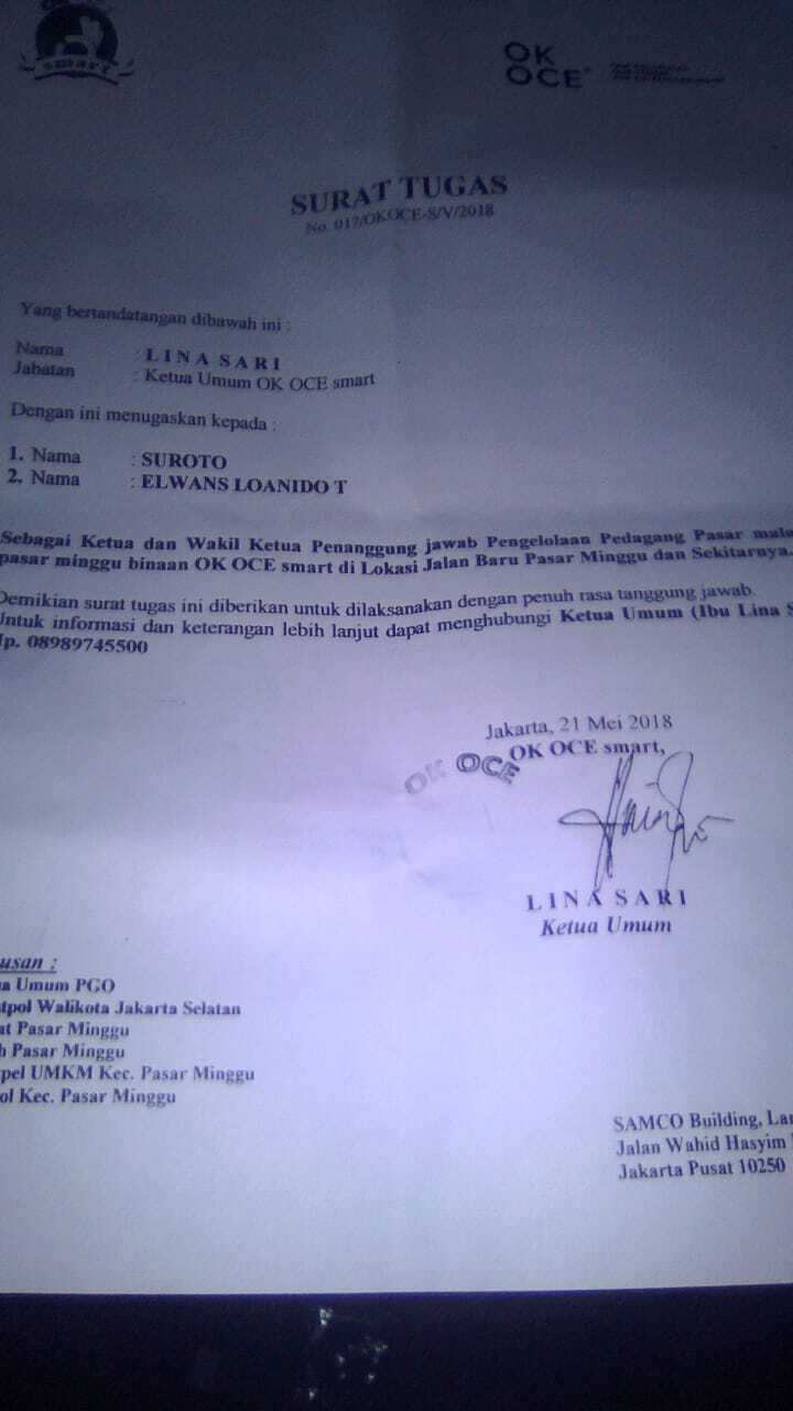 "Ok Oce Smart Aktor Intektual Pelaku Pungli Di Pasar Minggu"