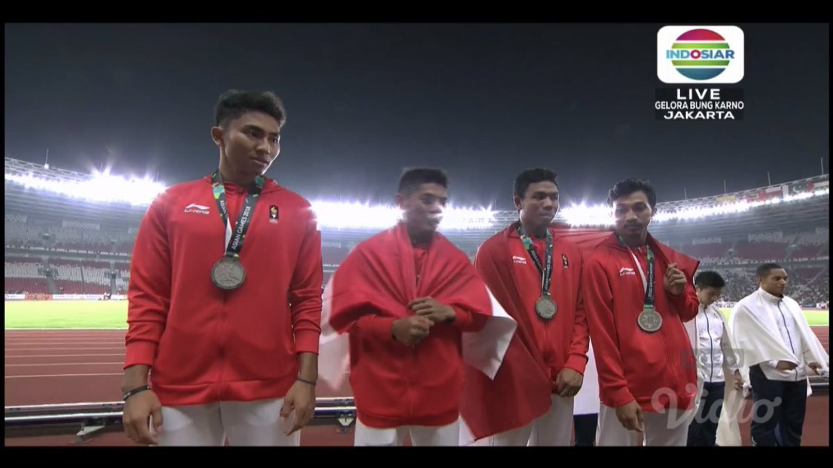 Indonesia Rebut Medali Perak Estafet 4x100 Meter Putra #NyalakanSemangat