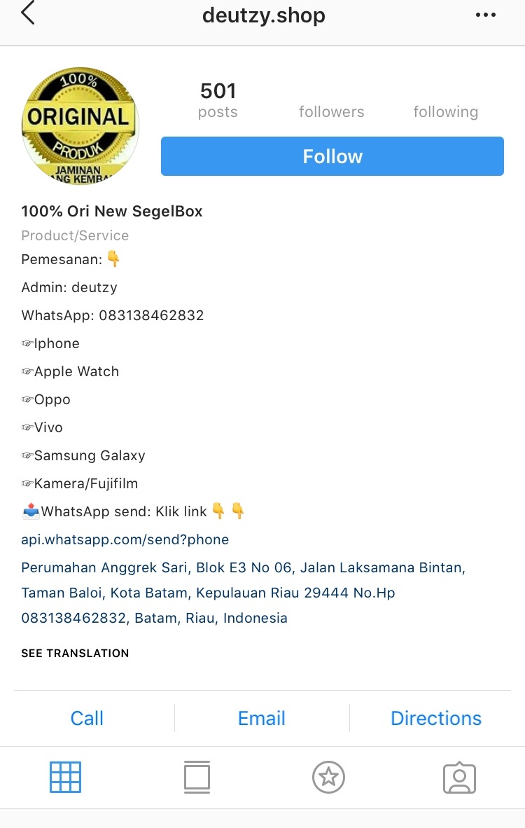 IG Tukang TIPU, bantu report dong agam2