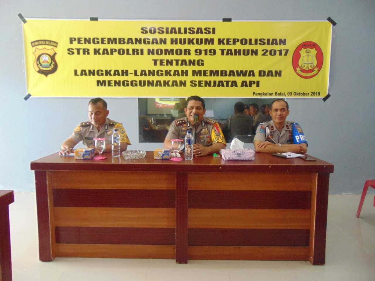 Polres Banyuasin Sosialisasikan Pengembangan Hukum Bagi Seluruh Personil