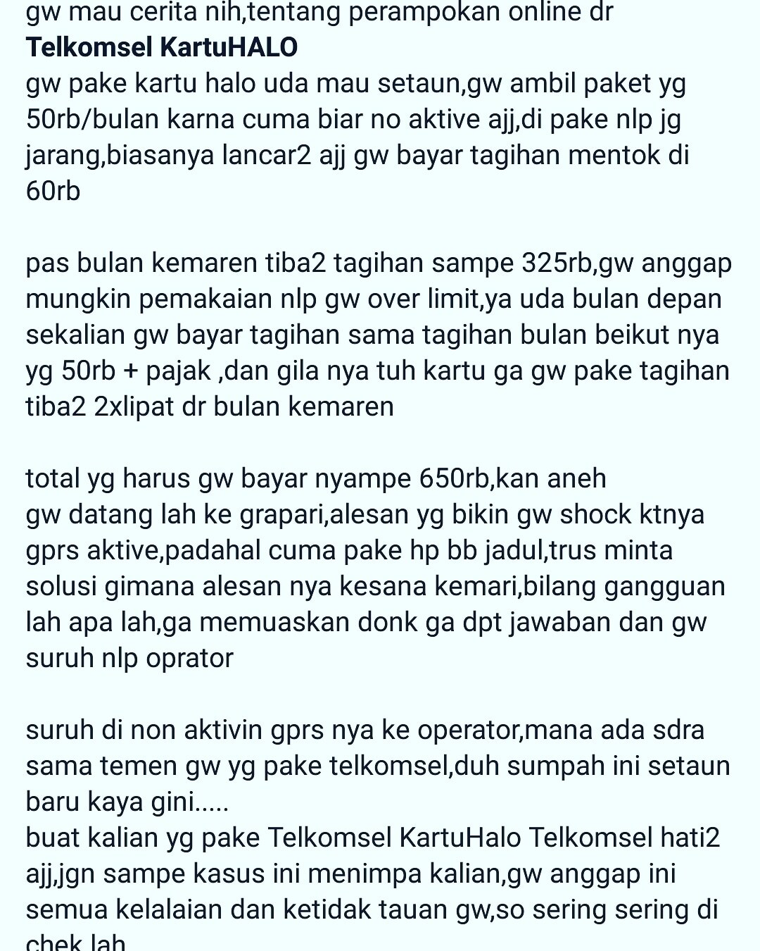 cerita gw pake kartu hallo telkomsel